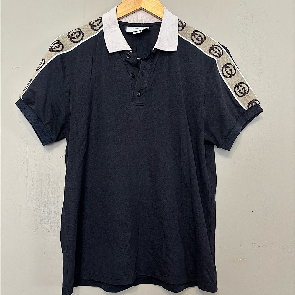 Signature Logo Black Polo Shirt